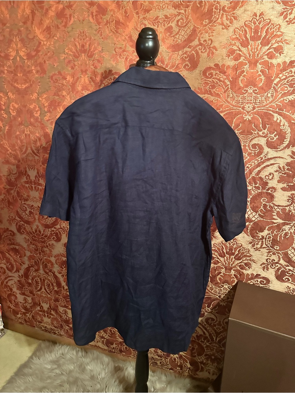 Quince 100% European Navy Linen Short-Sleeve Button-Down Shirt - Picture 2 of 8